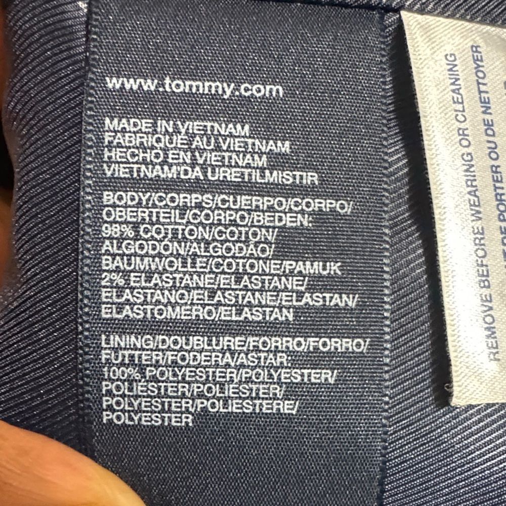Tommy Hilfiger Women's Dark Brown Logo Crest Corduroy Blazer size 2 Academia - Picture 12 of 13